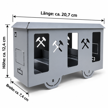 Preview: Erzrevier Mannschaftswagen aus Metall | Mannschaftshunt & Mannschaftslore – Grau